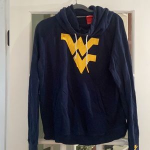 WVU Nike sweatshirt with slouched neck and hood